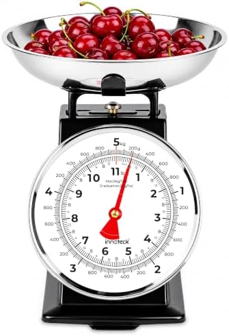 Innoteck Kitchen Scales with Bowl, 5kg Food Scales & Large Analogue Dial