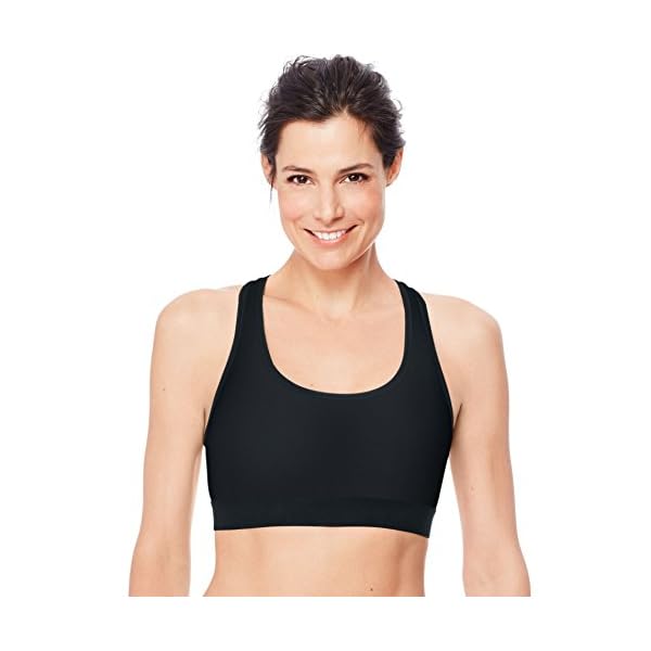 Hanes-Sport-Womens-Compression-Racerback-Sports-Bra Hanes Sport Women's Compression Racerback Sports Bra,Black,Medium