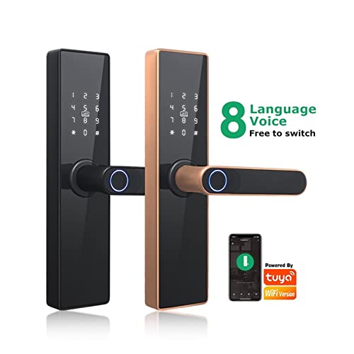 Serrure de porte électronique H4 Wifi Tuya avec clé biométrique