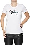 los segador Mujer Camiseta Cuello Redondo Blanco Manga Corta Tamaño XS Women's White X-Small Size XS