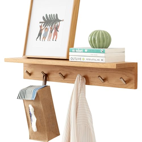 Wall Hooks with Shelf and Hangers for Entryway