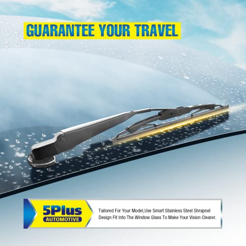 Image of 5 PLUS 10 Inch Rear Wiper Blade Replacement for Jeep Compass 2017-2007 Patriot 2017-2007 /Ford Escape Focus 2007-2001 /Honda CR-V 2006-2002 /Chevrolet Trax 2022-2013 Rear Windshield Wiper Blade(10-1)