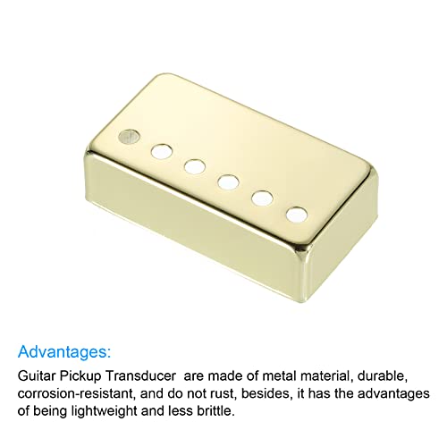 PATIKIL Guitar Pickup Cover 50/52mm Pole Spacing Double Coil Brass Pickup Frame for Electric Guitar Golden 2 Pack - Image 4