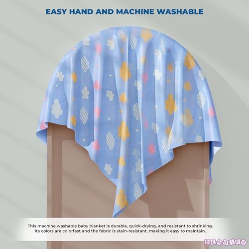 Image of BEMBIKA Baby Essential Multipurpose Blanket for Baby 6 Layer Cotton Gauze Baby Stroller Blanket Baby Swaddle Soft Blanket Bath Towel for Newborn, Infant and Small Kids-1 Pc (Cloud Blue)