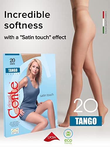 Image of Conte Tights Sheer to Waist Pantyhose with Satin Silky Touch Effect, Tango 20 Den