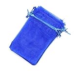 EDENKISS Brand Quality Drawstring Organza Jewelry and Accessory Pouch Bags (Royal Blue, 4X6'')
