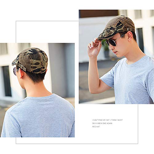 Image of M MOACC Men Beret Hat Cotton Adjustable Newsboy Hats Cabbie Gatsby Cap Driving Flat Caps