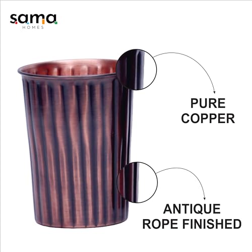 Set de 2 vasos de cobre puro 300 ml diseño antiguo miniatura 3