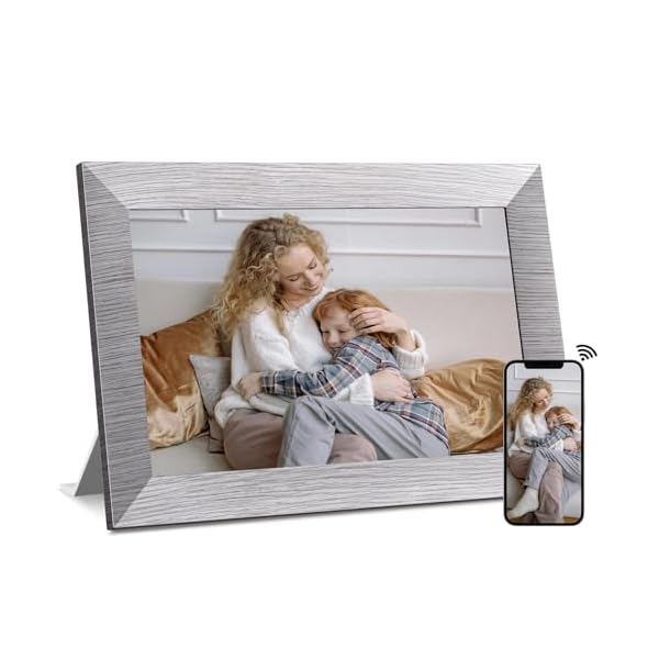 10.1 Inch Digital Picture Frame with 32GB Storage, WiFi Digital Photo Frame 1280×800 HD IPS Touchscreen, Easy Setup for Photo & Video Sharing via Free App