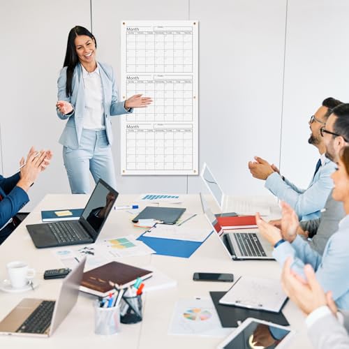Clear Acrylic Whiteboard Calendar 3 Months Dry Erase Wall Calendar Board 36" x 18" Large Reusable Vertical Planner for Home School Office Bedroom Classroom Organization - Image 6