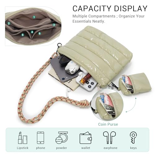 Image of ACUARIO Crossbody Bags for Women - Puffy Tote Bag Purse for Work, Travel, Shoulder Handbag with Small Wallet