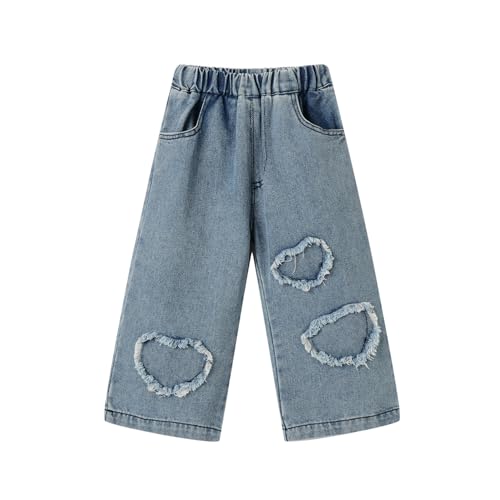 Jean baggy en coton fille parfait pour l'école et les sorties de 2 à 10 ans