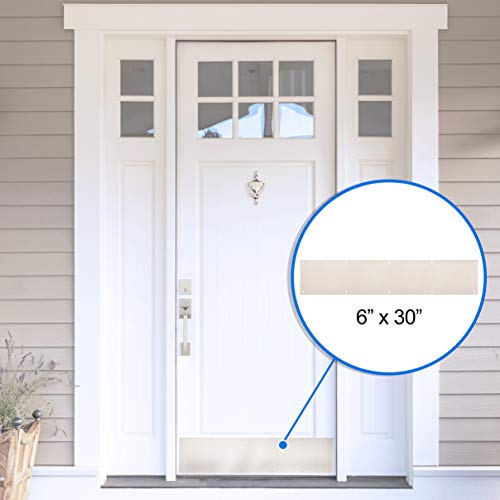 National Hardware Kickplate For Front Doors In Satin Nickel, 6'X30' Door Plate For Exterior Doors Like Front, Back, Or Garage Doors Where A Kick Plate Will Add Protection Mud And Scratches, N270-314 #TOP5