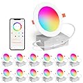 SikSog Smart Recessed Lighting 4 Inch RGBCW Color Changing 12W LED Downlight with Junction Box,1000 Lumen Recessed Ceiling Light Compatible with Alexa,Dimmable by Bluetooth Control -12Pack