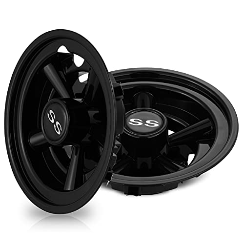 Golf Cart Accessories Wheel Covers Hub Caps For Yamaha/Club Car/Ez-Go Par Car 8" (Set Of 4) (Black) #TOP2