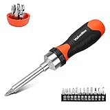 ValueMax 13-in-1 Multi-bit Ratcheting Screwdriver Set Tool All in One, Portable Multi-purpose Ratchet Screw-driver, Slotted/Philips/Torx/Square