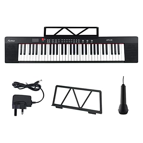 Asmuse Electronic Keyboard, 61-Key Electric Piano with Mic And Sheet Music Stand [Can Use 1.5V Batteries & 3.5mm Earphone] for Beginners, Adults, Kids And Professional Creators Cover