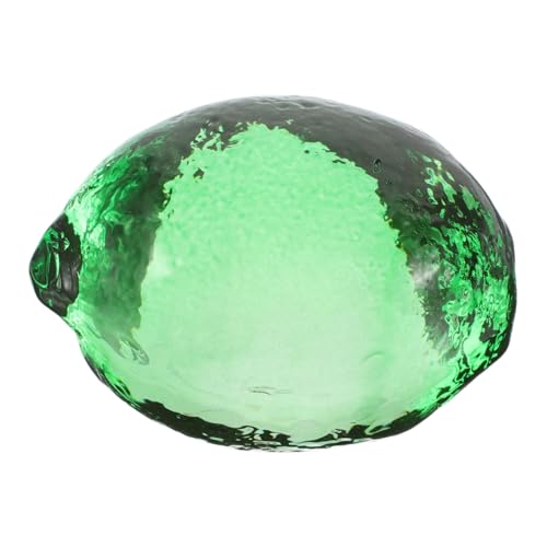 VALICLUD Simulation Lemon Glass Lemon Statue Artificial Fruit Collectible Sculpture Tabletop Ornament for Home Offices Kitchen Decor