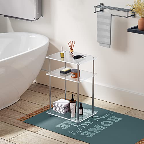 Boeaster Clear Acrylic Side Table,3-Tier Acrylic End Table With Stainless Steel Bracket, Coffee Table Nightstand For Small Space In Living Room, Bedroom And Balcony #TOP7