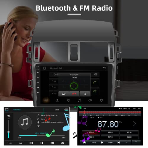 Android Apple Carplay Car Stereo For Toyota Corolla 2009 2010 2011 2012 2013, Rimoody 9’’ Touch Screen Corolla Car Radio Bluetooth Gps Wifi Fm Mirror Link Rca Usb Swc + Backup Camera #TOP4