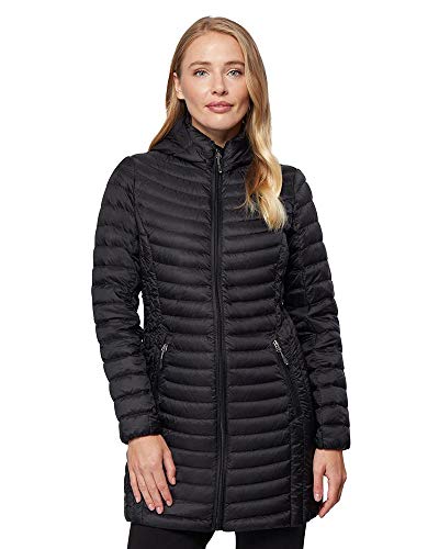 32 Degrees Women's 3/4 Ultra-Light Down Jacket| Slim Fit | Detachable Hood | Water Repellant
