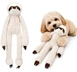 Jouet Chien   Paresseux Landy Beige S   Peluche Douce avec couineur   Jouet pour Chien   19x10,5x60cm