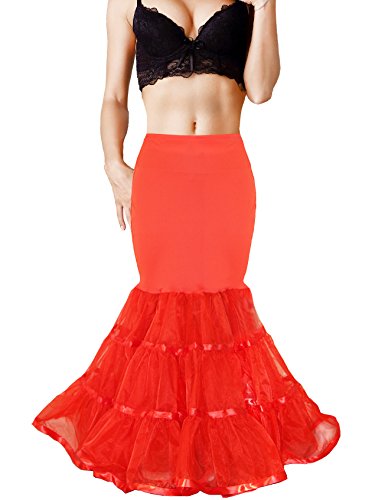 Image of Women Mermaid Petticoat Fishtail Underskirt Trumpet Crinoline for Mermaid Wedding Dress