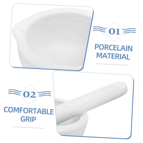 Garneck Mini Mörser Aus Porzellan Mit Stößel – Kleiner Mörser Ideal Zum Mahlen Von Gewürzen Und Kräutern - Mit Praktischem Gießen Auslauf Für Eine Einfache Handhabung