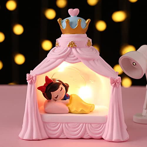 Veilleuse Princesse LED en Résine Mignonne, Lampe de Chevet Conte de Fées, Décoration pour...