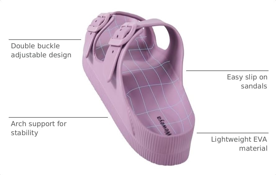 Image of Weweya Platform Sandals Women Arch Support Sandal Buckle Straps Slides