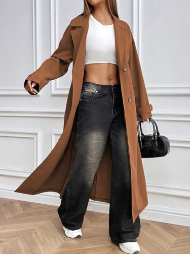 Chic and Cozy: Women’s Coffee Brown Casual Double-Breasted Wind Jacket for Fall/Winter 2025 - Image 6