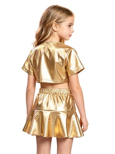 Ropa de baile para niña conjunto brillante de dos piezas estilo cargo 2