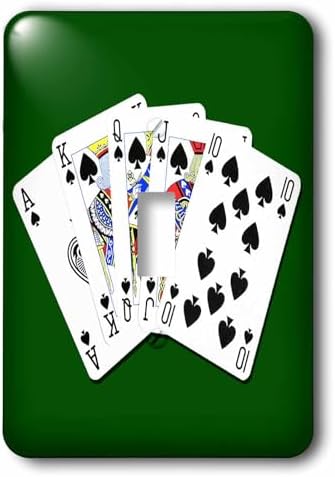 3dRose lsp_218694_1 Poker Royal Flash Spade Green Popular Image Single Toggle Switch, Multicolor image 3