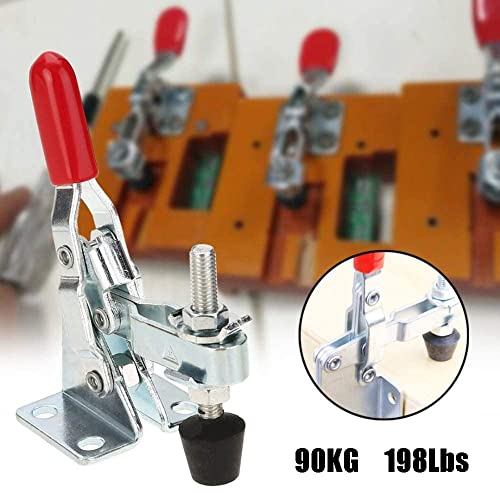 ZKSMNB Kniehebelspanner Schnellspanner, 4Pcs Toggle Clamp GH-201-B, 90kg Fassungsvermögen, Geeignet für Schleifwerkzeugbau, Holz- und Metallverarbeitung