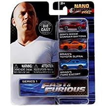 Jada Toys Fast & Furious 1.65" Nano 3-Pack Die-cast Cars, Toys for Kids and Adults, Multi JAN31124