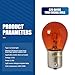 Tesnaao 10 PCS Car 1156 Turn Signal Light, P21W 1141 S25 Waterproof High Brightness Stable Filament Halogen Bulb, 12V 21W BA15S Single Contact Long Life Bulb Replacement, Universal for Cars (Amber)