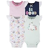 Gerber Baby Girls Multi-Pack Sleeveless Onesies Bodysuit Blue Unicorn 0-3 Months