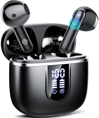 Wireless Earbuds, Bluetooth Ear Buds 5.4 Mini HiFi Stereo with 4 ENC Noise Cancelling Mics Wireless Headphones, 40H in Ear Earphones, USB C, IP7 Waterproof Bluetooth Headphones for Sports, Workout - View 3