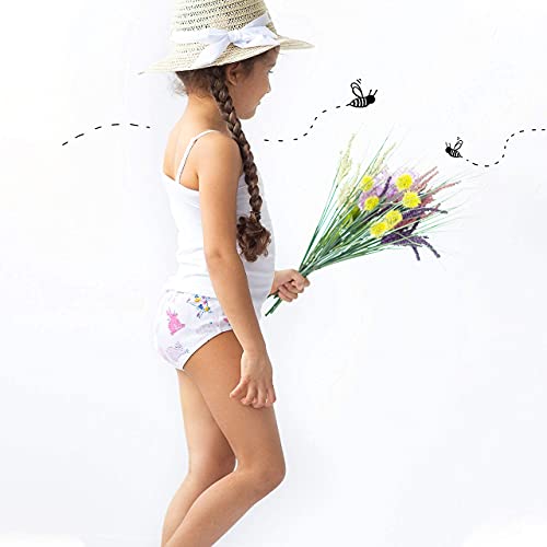 Lucky & Me 100% Organic Cotton Girls Underwear, Briefs Style, Gracie 7 Pack, Dinorama, Size 9-10 Years #TOP2
