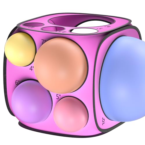 Image of 13 Sizes Balloon Szier Cube Box, Collapsible Measurement Tool No Assembly Required, for Decorations, Arches, Columns(2-12 Inch) (Red)