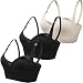 CooShco Women's Seamless Nursing Maternity Bra Push Up Comfort Sleep Bralette Color Black Size M