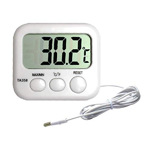 HIHUHEN Aquarium thermometer with Incorporates a max & min temperature recording function - displays tank water temperature (White)