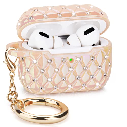 VISOOM Airpods Pro 2nd Generation Case - Airpods Pro 2 Bling Cases Cover with Lanyard Women 2022 Crystal TPU Hard Protective iPod Pro 2 Wireless Charging Case Girl Keychain for Apple Airpod Gen Pro 2