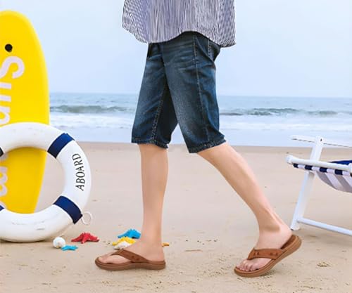 Image of KuaiLu Mens Sport Flip Flops Orthotic Thong Sandals With Arch Support