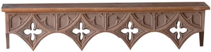 Vintage Wood Carved Floating Shelves, Decorative Wall-Mounted Shelf, Farmhouse Wall Decor with Storage Partitions, Distressed Shelves for Room(80cm/31.5in)