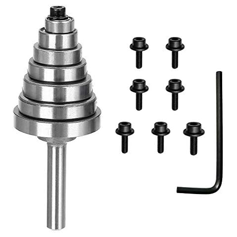 Eyech 7PC Metal Bearings Replacement Kit Deep Groove Ball Bearing Accessory Bit for Router Bit -Inner Dia. 3/16" & Overall Dia. 3/8", 1/2", 5/8", 3/4", 7/8", 1", 1-1/8" Cover