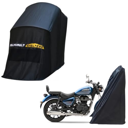 Image of Polyvault Mini for Royal Enfield Meteor 350 /650 | Durable Design | Foldable Motorcycle Cover | All Weather Protection | Protect Bike Against Dust, Dirt, Rats, UV Rays