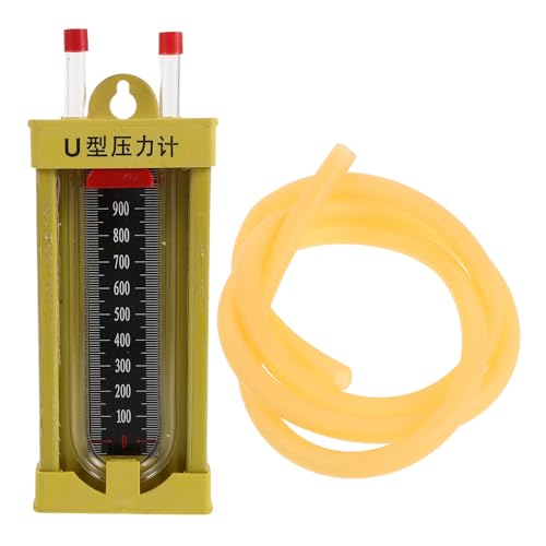 RUNROTOO 1 Set Differential Pressure Meter: 0-1000pa Portable U-Shaped Manometer - Water Column Gas Pressure Measurement Tool for Industrial Laboratory Applications