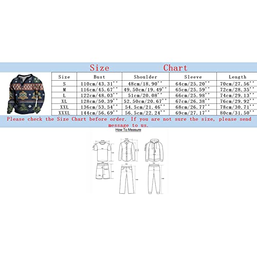 Shirts Big And Tall Mens Fashion Casual 3D Digital Christmas Printed Button Ancient Animals Long Printed Cotton (C, Xxl) #TOP3