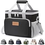 sac a main noir gris Matériau Durable : La doublure intérieure est en film PEVA de qualité alimentaire, résistant aux taches et à l'usure, et ne fond pas facilement, même en contenant des aliments chauds. Vous pouvez mettre les aliments directement dans le sac sans souci